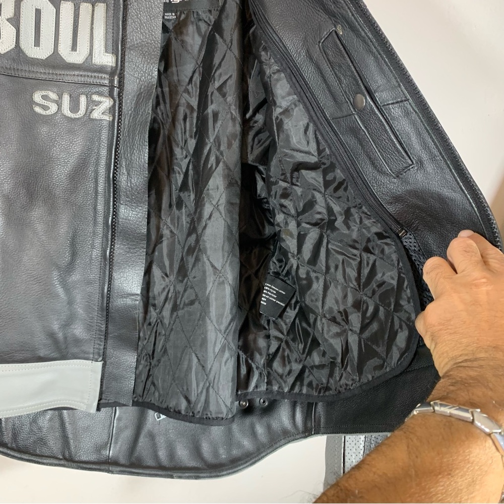 Vintage Y2K Suzuki motorcycle leather jacket - Picture 10 of 11